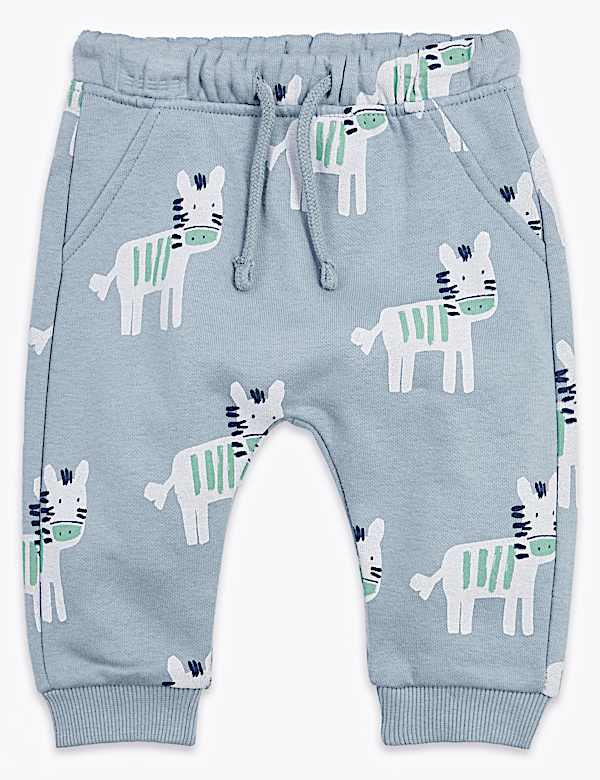 Cotton Rich Zebra Print Joggers (0-3 Yrs)