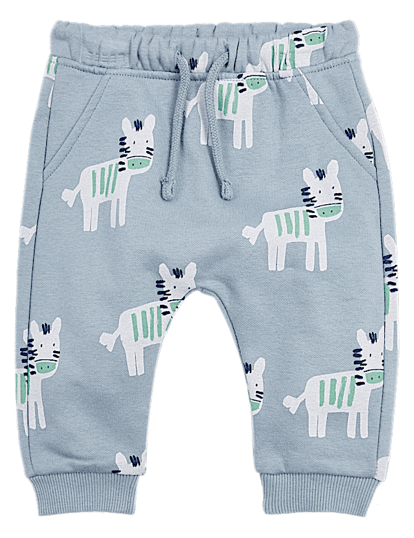 Cotton Rich Zebra Print Joggers (0-3 Yrs)