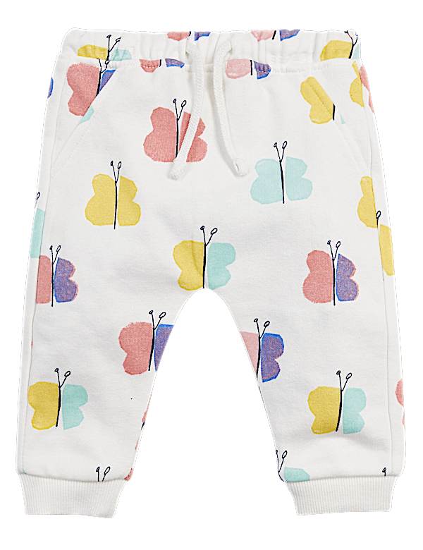 Cotton Rich Butterfly Print Joggers