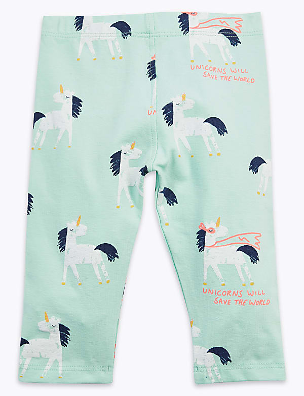 Cotton Rich Unicorn Print Leggings