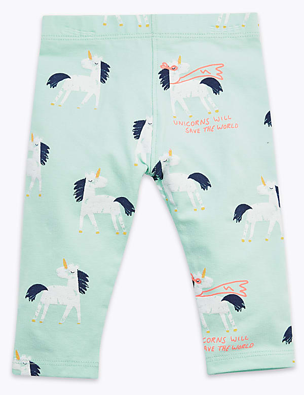 Cotton Rich Unicorn Print Leggings
