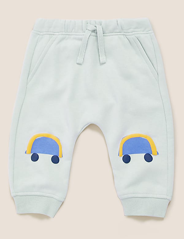 Cotton Car Print Joggers (0-3 Yrs)