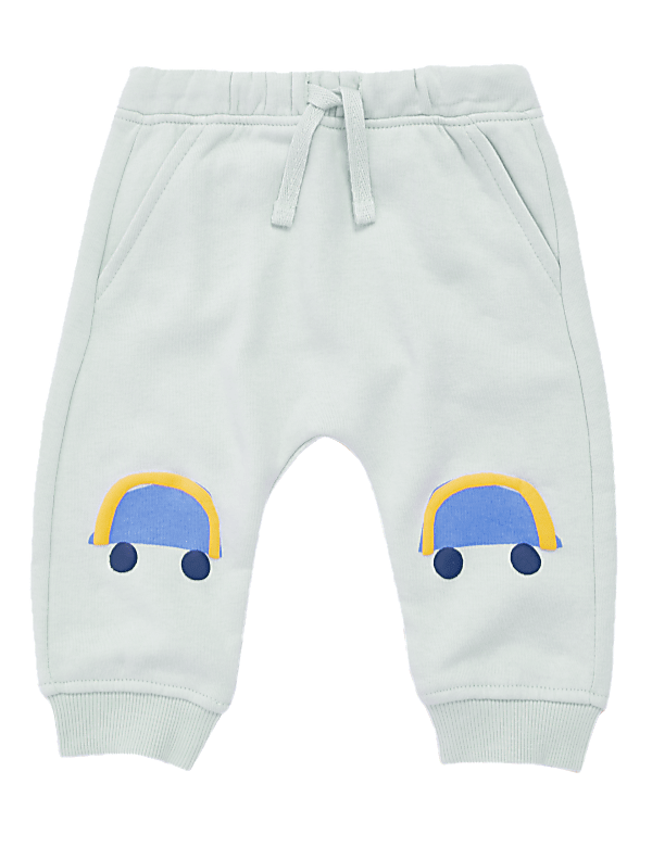Cotton Car Print Joggers (0-3 Yrs)