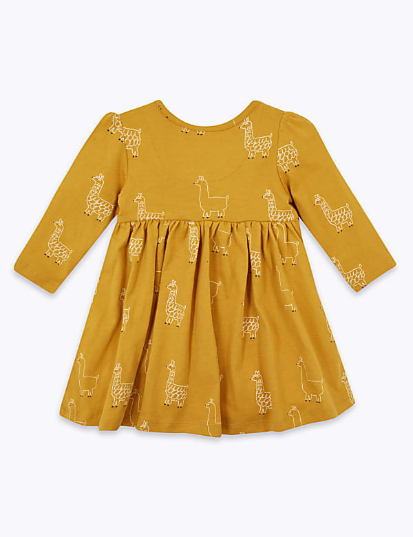 Cotton Llama Print Dress (0-3 Yrs)