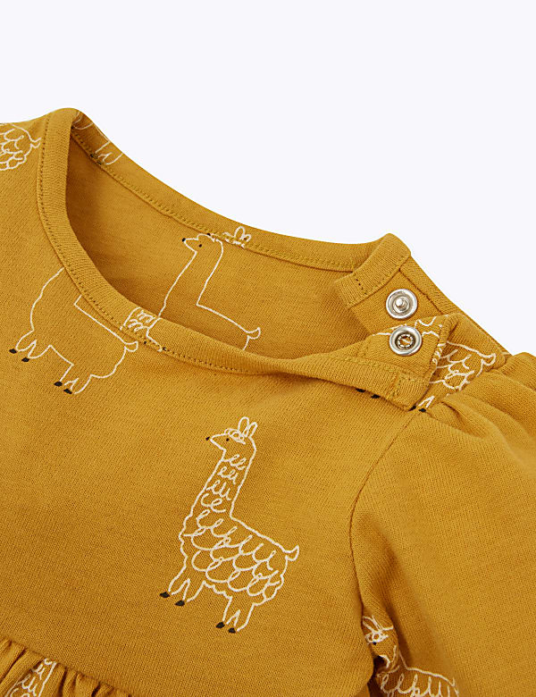 Cotton Llama Print Dress (0-3 Yrs)
