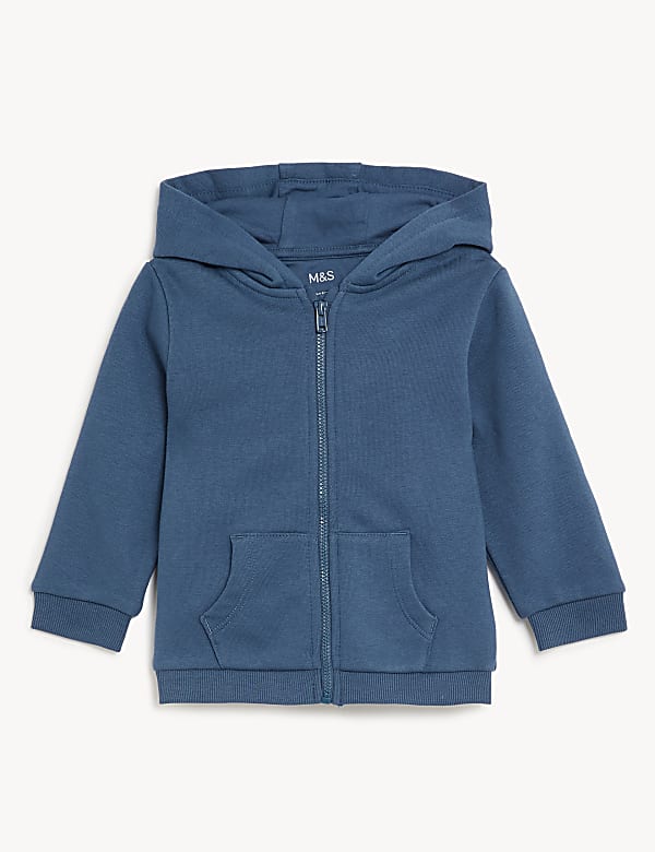 Cotton Rich Zip Hoodie (0-3 Yrs) - AT