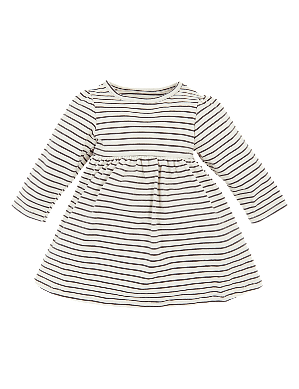 Pure Cotton Striped Dress (0-3 Yrs)