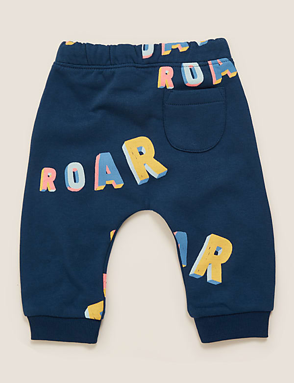 Cotton Roar Slogan Joggers