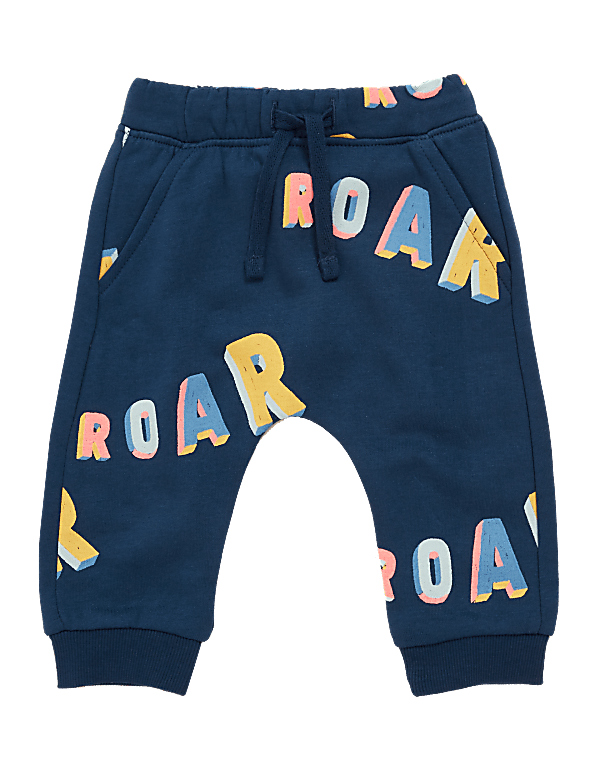 Cotton Roar Slogan Joggers