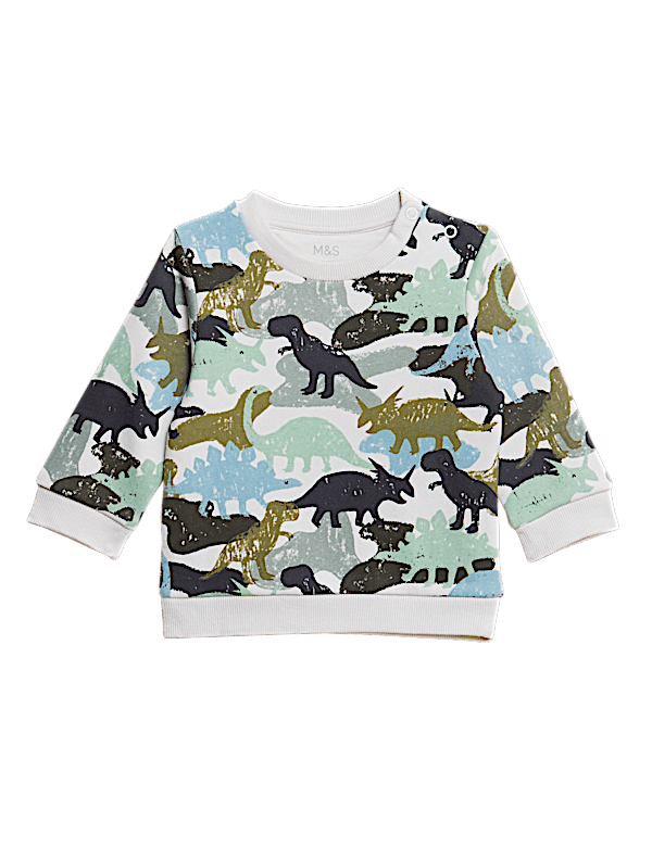 Cotton Rich Dinosaur Sweatshirt (0-3 Yrs)