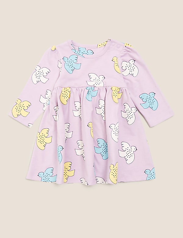 Pure Cotton Bird Print Dress