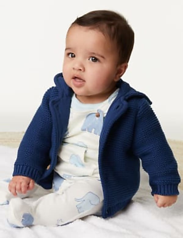 Pure Cotton Chunky Knitted Cardigan