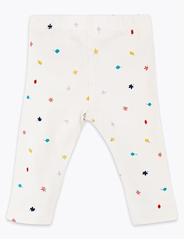 3 Pack Organic Cotton Leaf Print Leggings