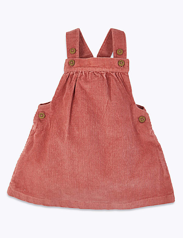 Pure Cotton Two Piece Corduroy Pinafore Set (0-3 Yrs)