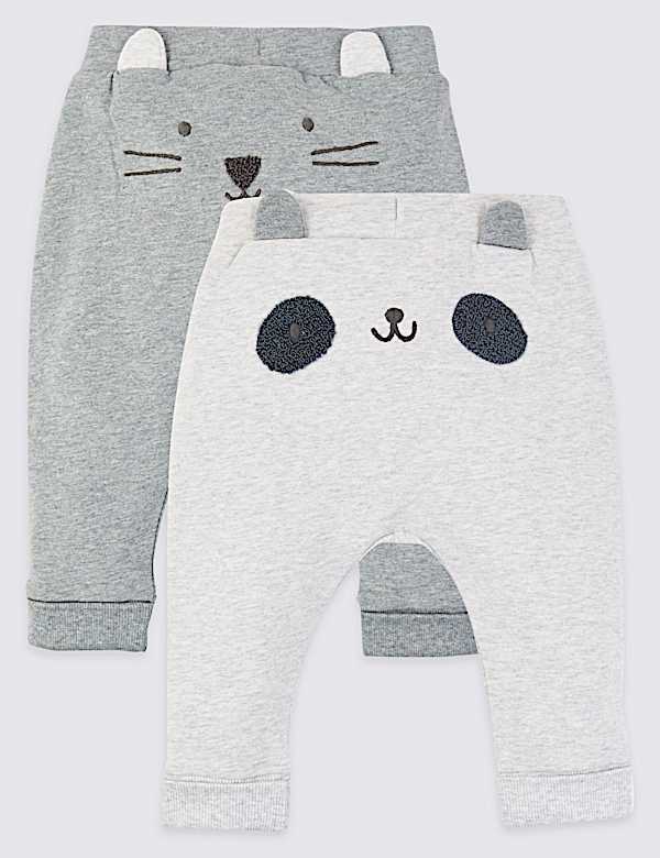 2 Pack Face Print Joggers (7lbs-3 Yrs)