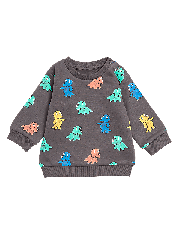 Cotton Rich Dinosaur Sweatshirt (0-3 Yrs)