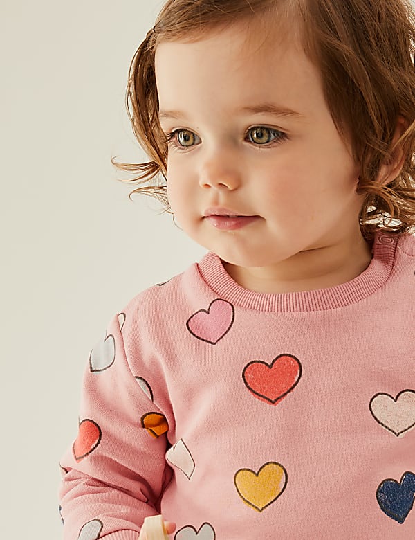 Cotton Rich Love Heart Sweatshirt (0-3 Yrs)
