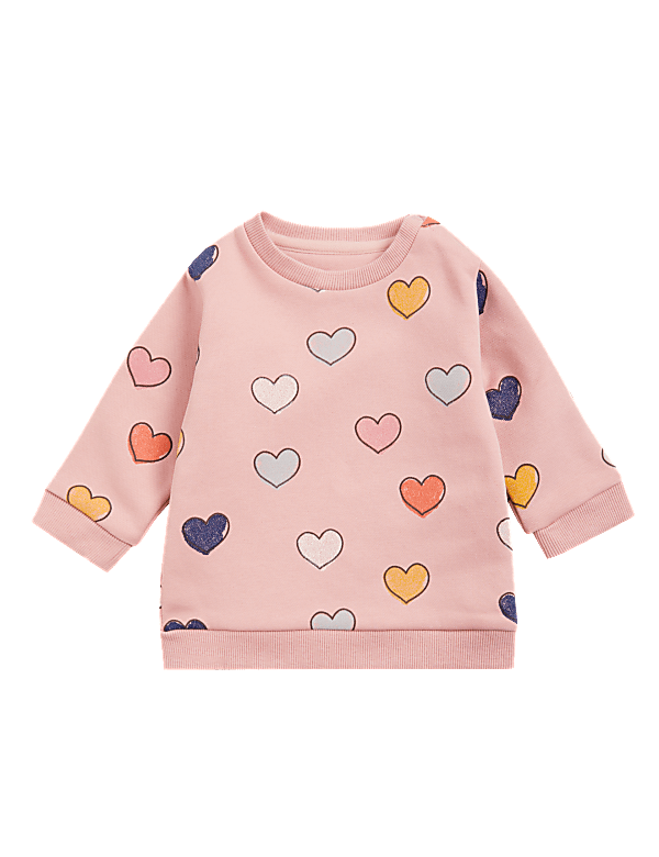 Cotton Rich Love Heart Sweatshirt (0-3 Yrs)