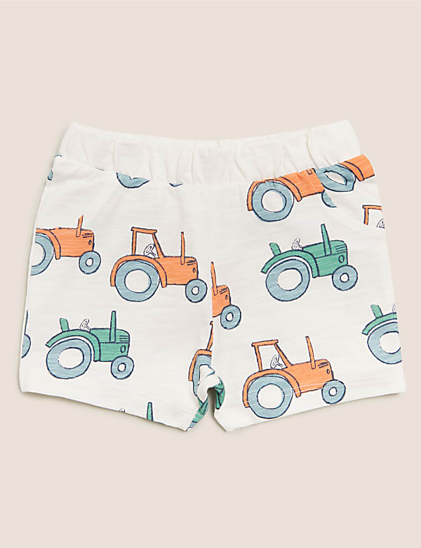 Organic Cotton Tractor Print Shorts