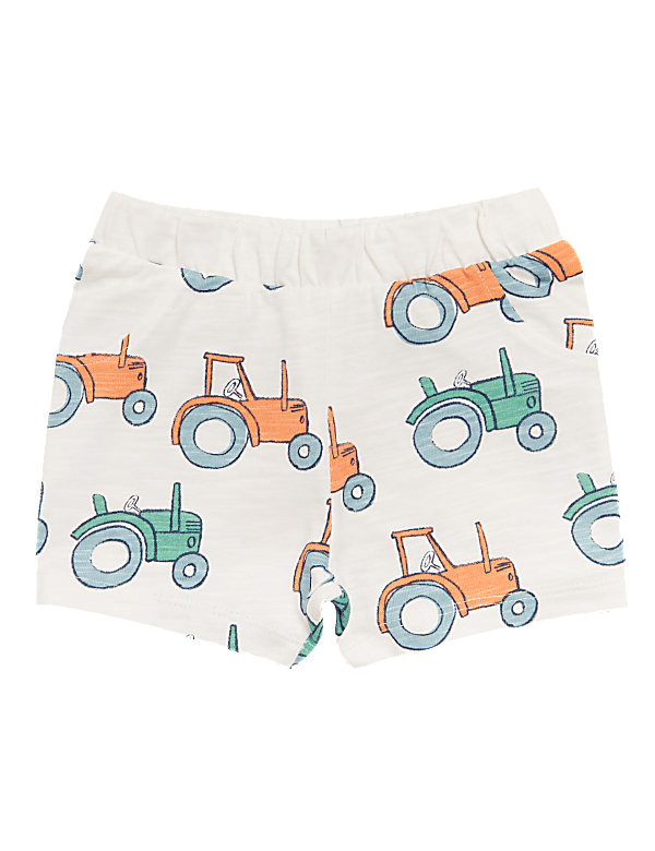 Organic Cotton Tractor Print Shorts