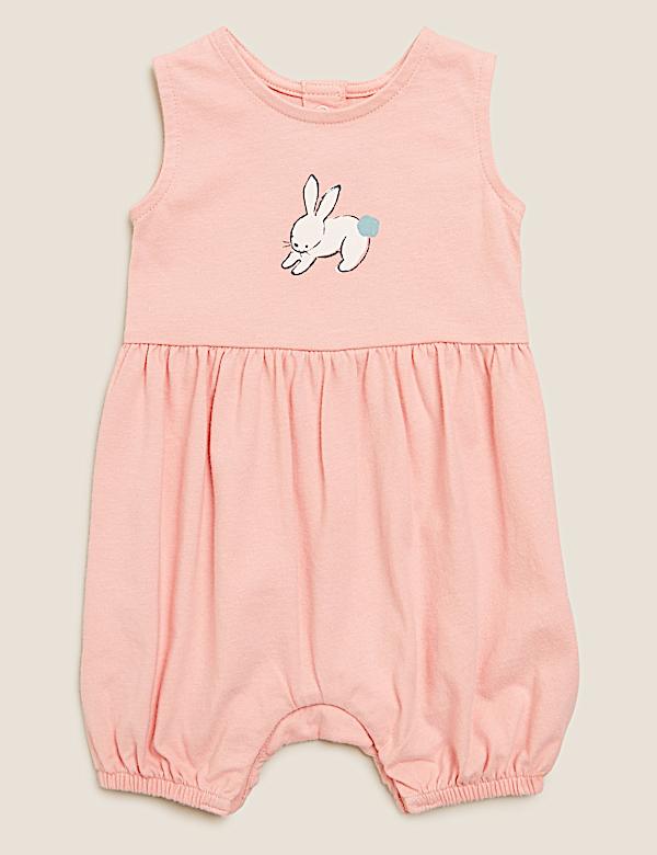Organic Cotton Bunny Romper (0-3 Yrs)