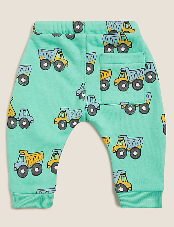 Cotton Rich Transport Print Joggers (0-3 Yrs)