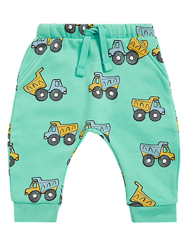 Cotton Rich Transport Print Joggers (0-3 Yrs)