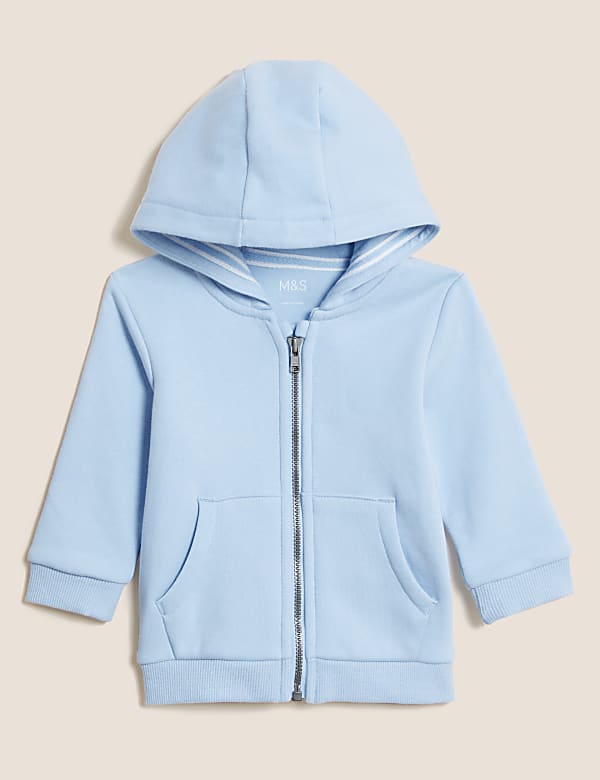 Sweat en coton uni à capuche (jusqu’au 3&nbsp;ans) - FR