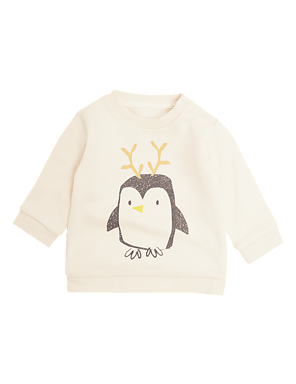 Cotton Penguin Sweatshirt (0-3 Yrs)
