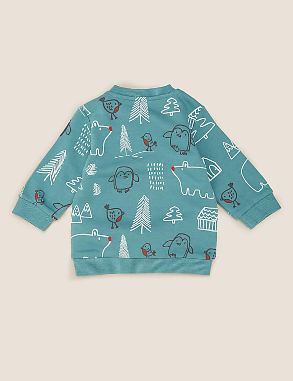 Cotton Winter Woodland Print Sweatshirt (0-3 Yrs)