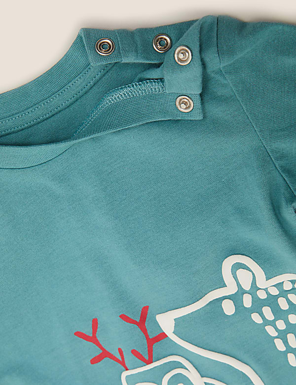 Pure Cotton Bear & Penguin Print Top (0-3 Yrs)