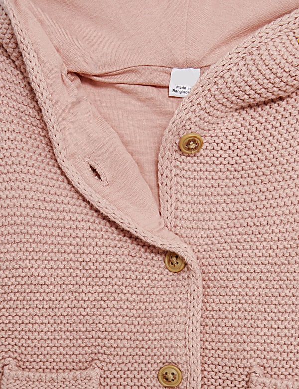 Pure Cotton Hooded Cardigan (7lbs-3 Yrs) - GR