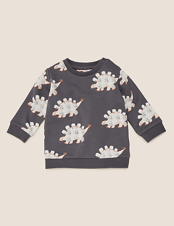 Cotton Dinosaur Print Sweatshirt (0-3 Yrs)