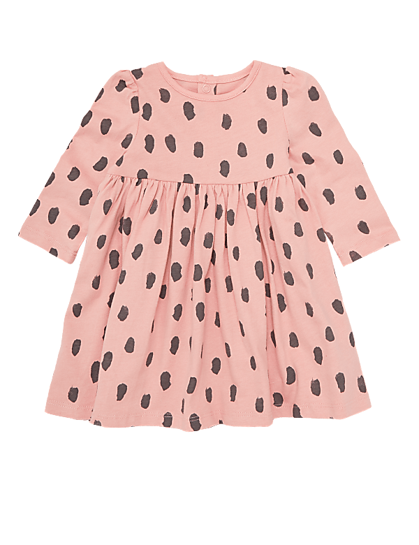 Pure Cotton Brushstroke Dress (0-3 Yrs)