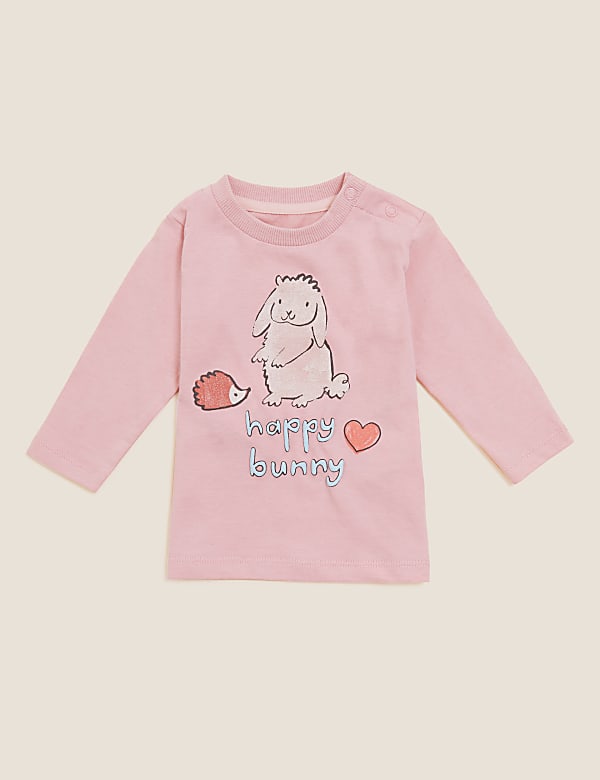 Pure Cotton Bunny Print Top (0-3 Yrs)