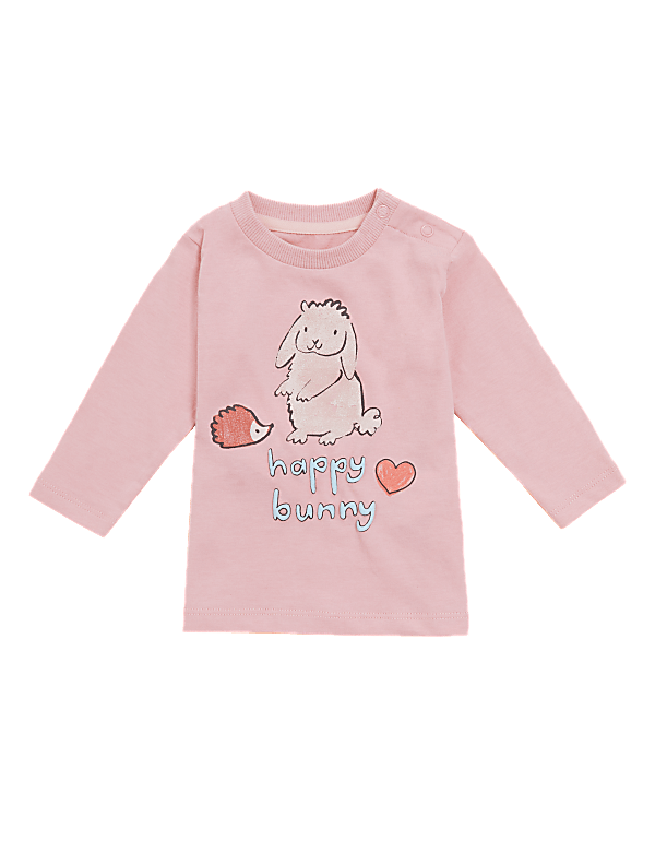 Pure Cotton Bunny Print Top (0-3 Yrs)