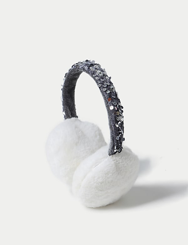 Silver Sequin Earmuffs - AU