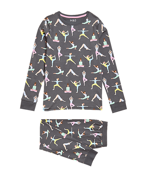 Cotton Rich Yoga Print Pyjamas (7-16 Yrs)