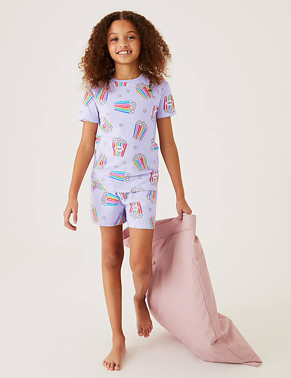 Cotton Rich Popcorn Print Short Pyjama Set (7-16 Yrs)