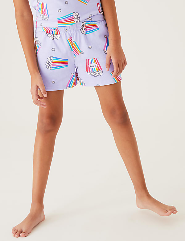 Cotton Rich Popcorn Print Short Pyjama Set (7-16 Yrs)