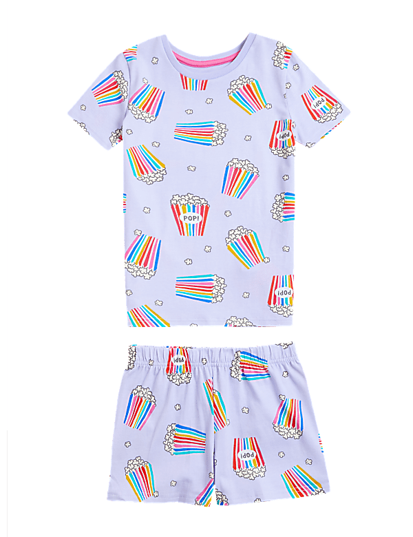 Cotton Rich Popcorn Print Short Pyjama Set (7-16 Yrs)
