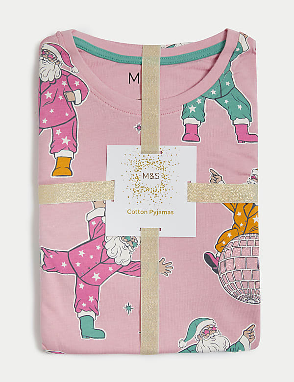 Pure Cotton Disco Santa Christmas Pyjamas (1-16 Yrs)