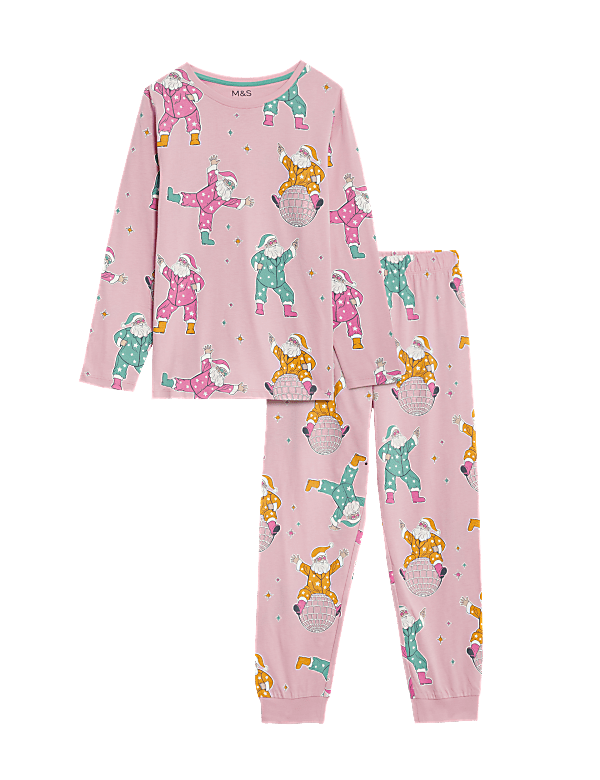 Pure Cotton Disco Santa Christmas Pyjamas (1-16 Yrs)