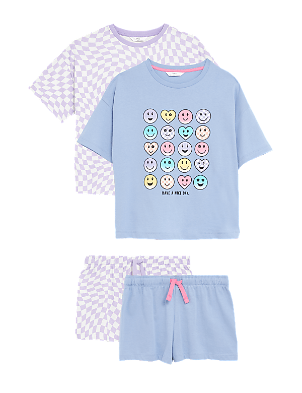 2pk Pure Cotton Patterned Short Pyjama Sets