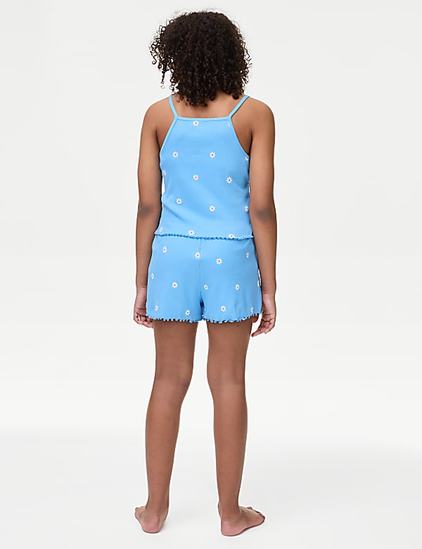 Cotton Rich Floral Ribbed Pyjamas (6-16 Yrs)