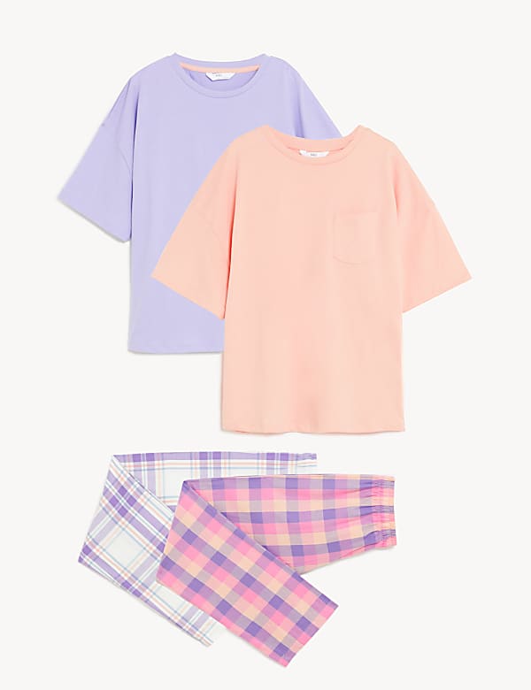 2pk Pure Cotton Checked Pyjama Sets