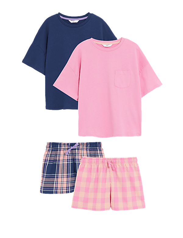 2pk Pure Cotton Checked Short Pyjama Sets