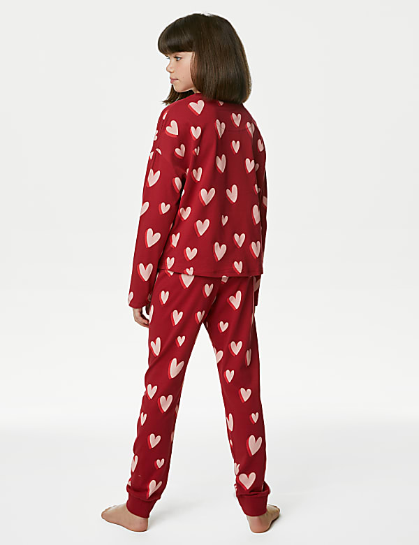 3pk Pure Cotton Heart Pyjama Sets (6-16 Yrs)