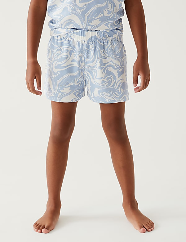 Cotton Rich Marble Print Short Pyjama Set