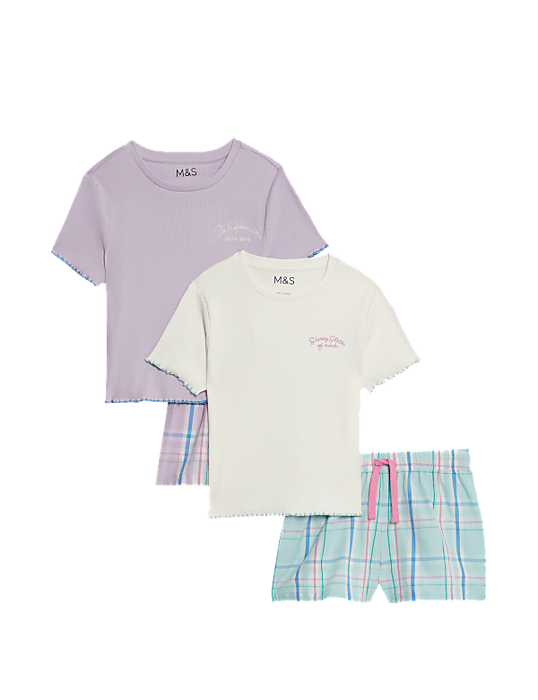 2pk Cotton Rich Check Pyjama Sets (6-16 Yrs)